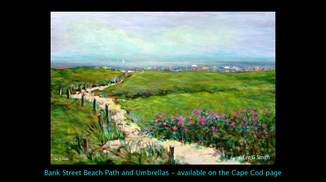 Bank Street Beach Path and Umbrellas